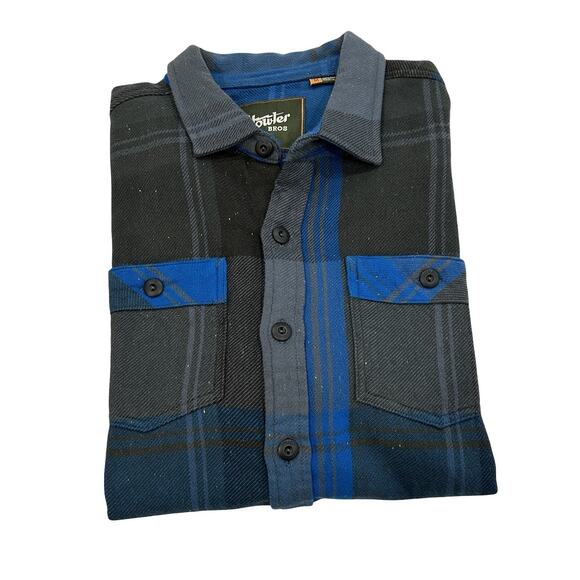 Howler Bros Rodanthe Blanket Shirt Size M Blue Plaid Woven Cotton Flannel - Picture 2 of 7